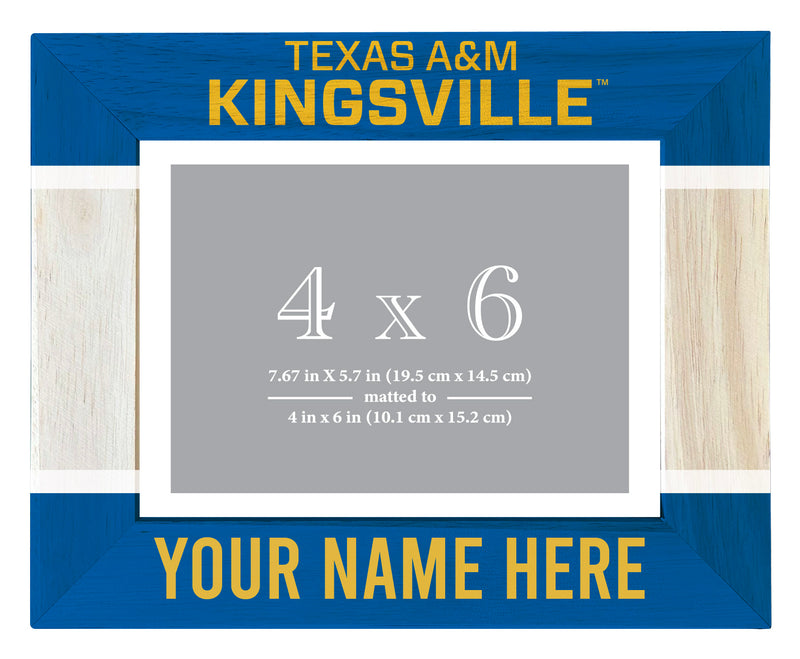 Texas A&M Kingsville Javelinas Customizable Wooden Photo Frame Matted 4"x 6" Officially Licensed Collegiate Product Printed