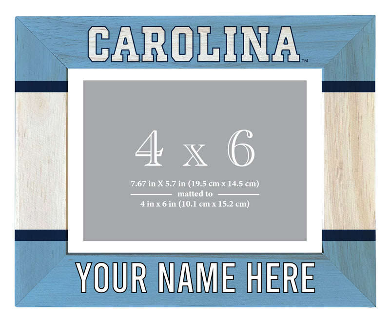 UNC Tar Heels Customizable Wooden Photo Frame Matted 4"x 6" Officially Licensed Collegiate Product Printed