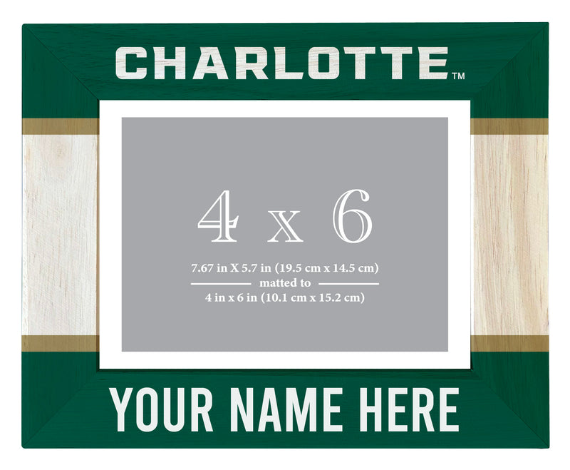 North Carolina Charlotte Forty-Niners Customizable Wooden Photo Frame Matted 4"x 6" Officially Licensed Collegiate Product Printed