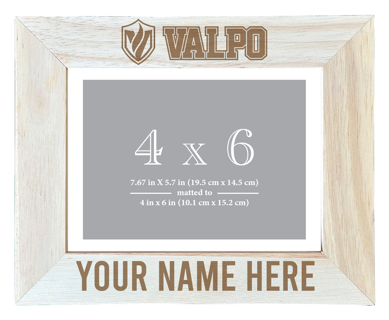 Valparaiso University Customizable Wooden Photo Frame Matted 4"x 6" Officially Licensed Collegiate Product Engraved