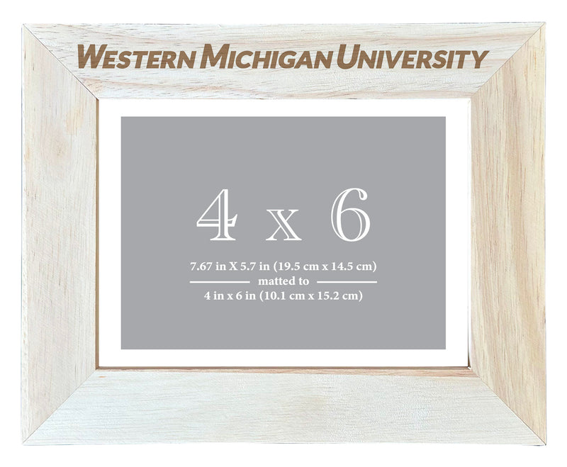 Western Michigan University Customizable Wooden Photo Frame Matted 4"x 6" Officially Licensed Collegiate Product Engraved