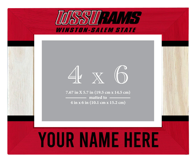 Winston-Salem State Customizable Wooden Photo Frame Matted 4"x 6" Officially Licensed Collegiate Product Printed
