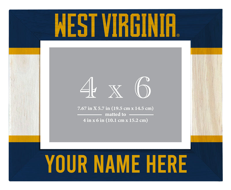 West Virginia Mountaineers Customizable Wooden Photo Frame Matted 4"x 6" Officially Licensed Collegiate Product Printed
