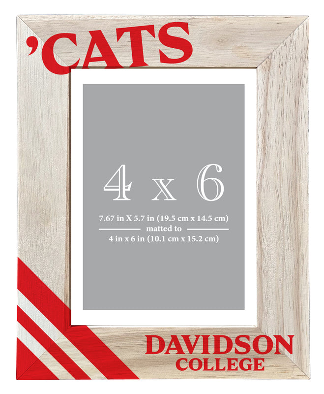 Davidson College Officially Licensed College Printed Wooden Photo Frame 4x6 – Vertical Display