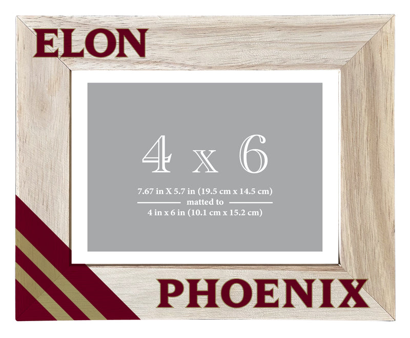 Elon University Officially Licensed College Printed Wooden Photo Frame 4x6 – Horizontal Display