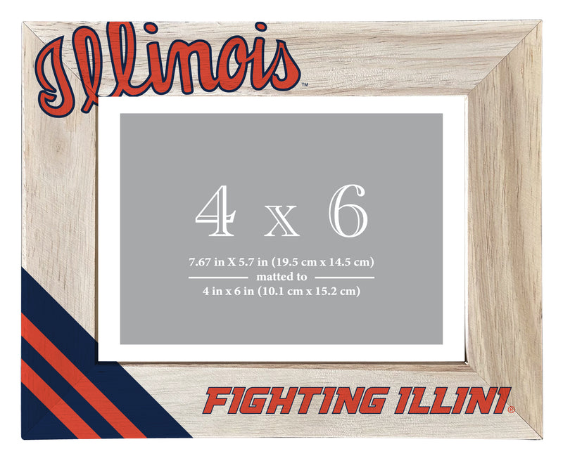 Illinois Fighting Illini Officially Licensed College Printed Wooden Photo Frame 4x6 – Horizontal Display