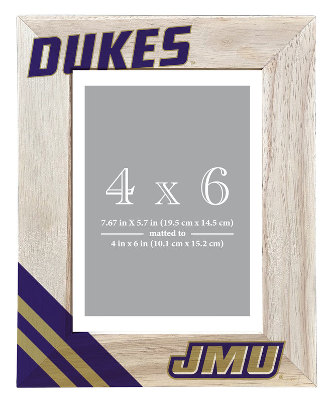 James Madison Dukes Officially Licensed College Printed Wooden Photo Frame 4x6 – Vertical Display