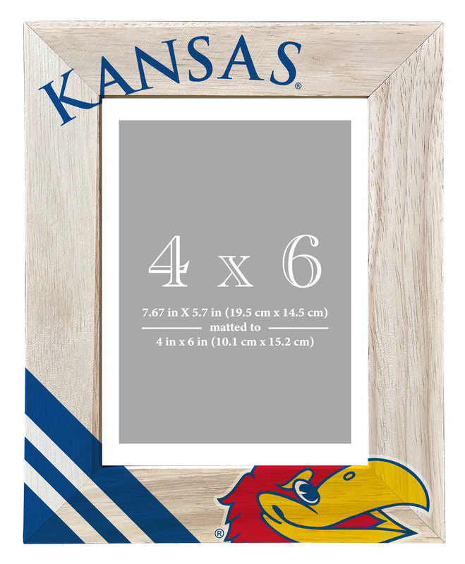 Kansas Jayhawks Officially Licensed College Printed Wooden Photo Frame 4x6 – Vertical Display