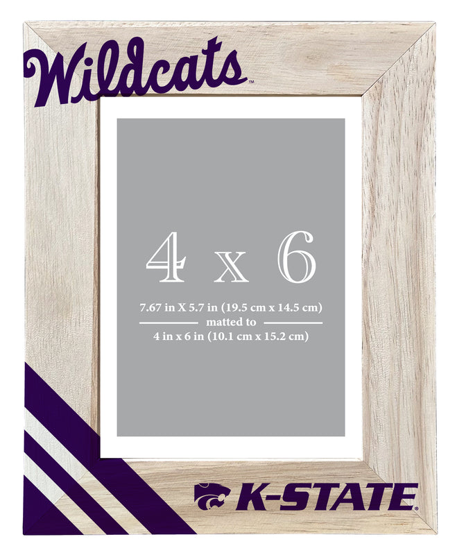 Kansas State Wildcats Officially Licensed College Printed Wooden Photo Frame 4x6 – Vertical Display