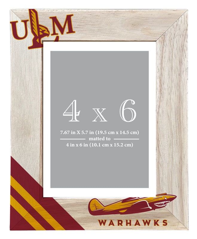 University of Louisiana Monroe Officially Licensed College Printed Wooden Photo Frame 4x6 – Vertical Display
