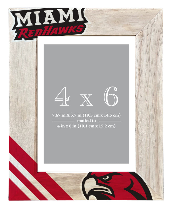Miami University of Ohio Officially Licensed College Printed Wooden Photo Frame 4x6 – Vertical Display