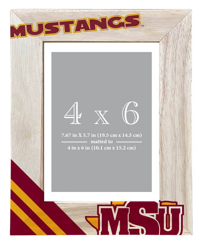 Midwestern State University Mustangs Officially Licensed College Printed Wooden Photo Frame 4x6 – Vertical Display