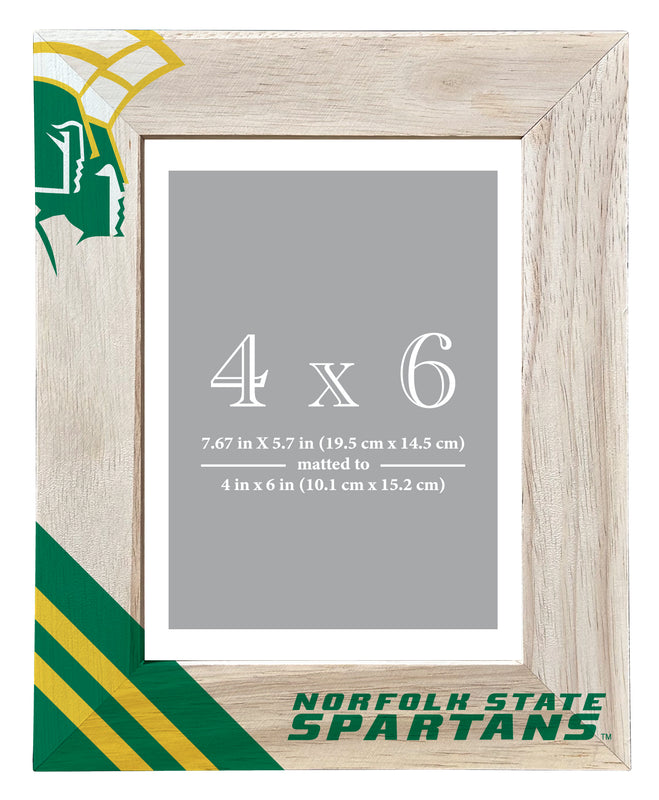 Norfolk State University Officially Licensed College Printed Wooden Photo Frame 4x6 – Vertical Display