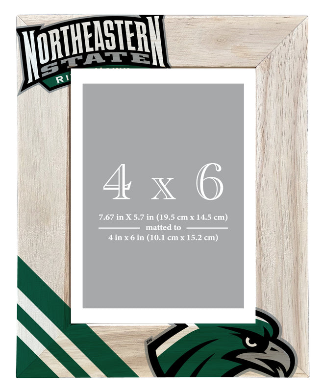 Northeastern State University Riverhawks Officially Licensed College Printed Wooden Photo Frame 4x6 – Vertical Display
