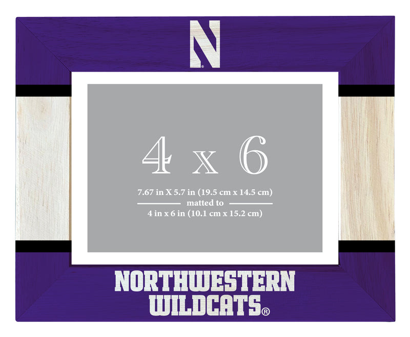 Northwestern University Wildcats Wooden Photo Frame Matted to 4 x 6 Inch