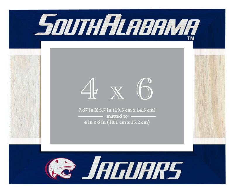 University of South Alabama Wooden Photo Frame Matted to 4 x 6 Inch Officially Licensed Collegiate Product