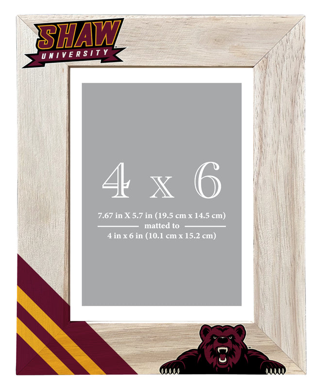 Shaw University Bears Officially Licensed College Printed Wooden Photo Frame 4x6 – Vertical Display
