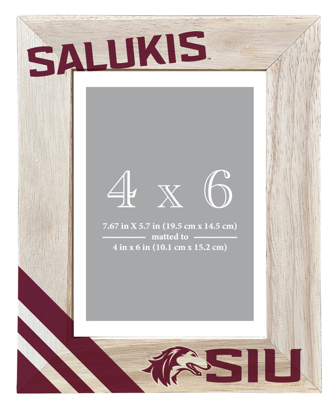 Southern Illinois Salukis Officially Licensed College Printed Wooden Photo Frame 4x6 – Vertical Display