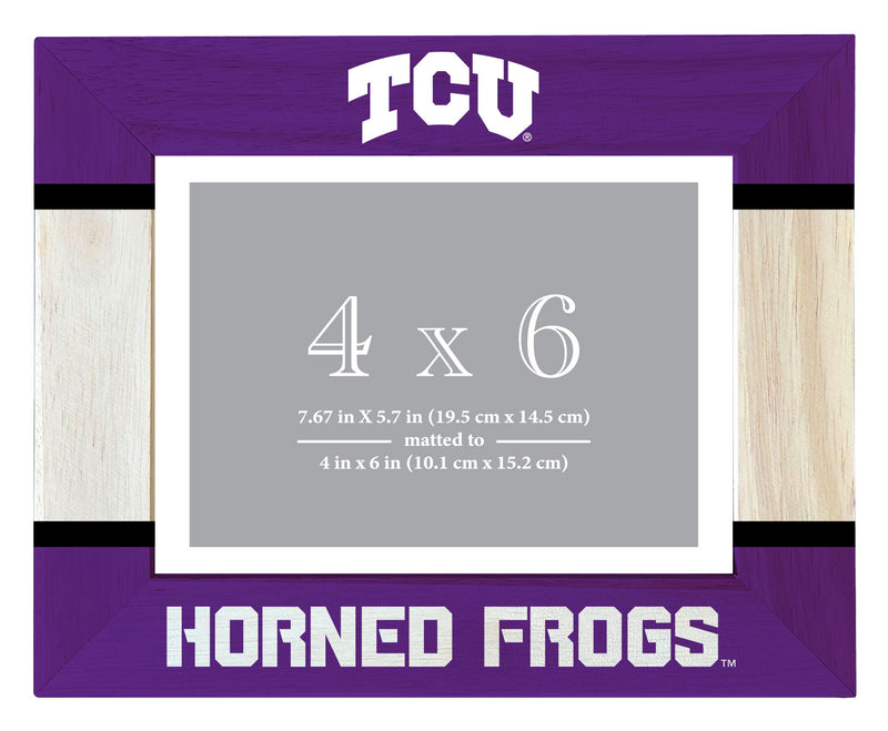 Texas Christian University Wooden Photo Frame 4 x 6 Inch - Elegant Matted Display for Memories