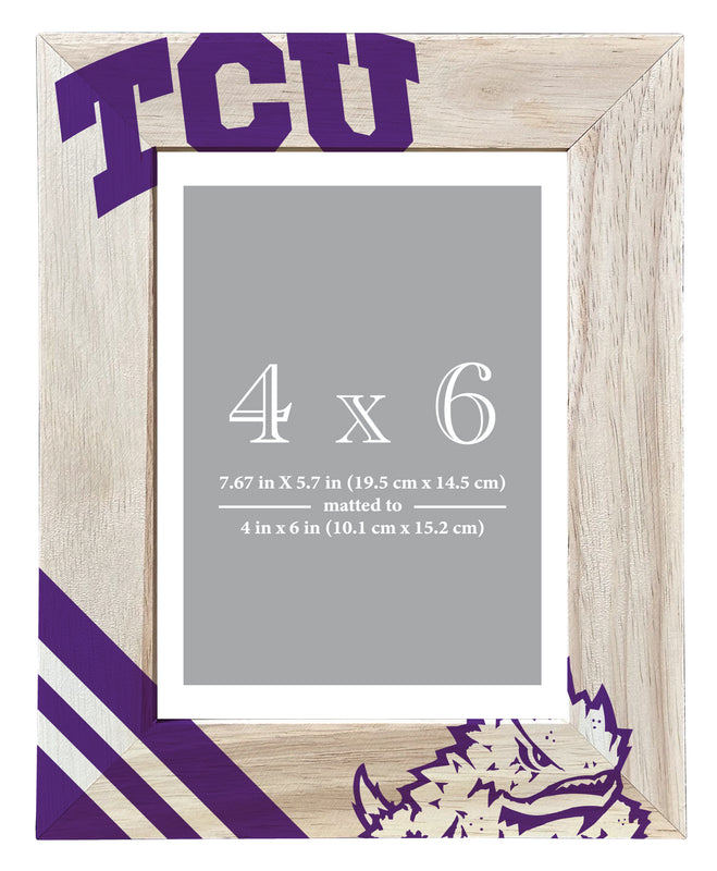 Texas Christian University Officially Licensed College Printed Wooden Photo Frame 4x6 – Vertical Display
