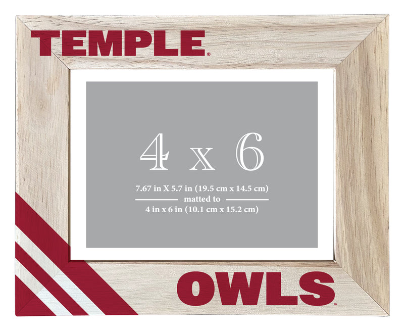 Temple University Officially Licensed College Printed Wooden Photo Frame 4x6 – Horizontal Display