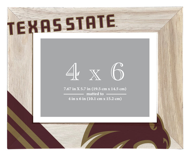 Texas State Bobcats Officially Licensed College Printed Wooden Photo Frame 4x6 – Horizontal Display