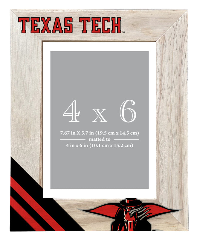 Texas Tech Red Raiders Officially Licensed College Printed Wooden Photo Frame 4x6 – Vertical Display