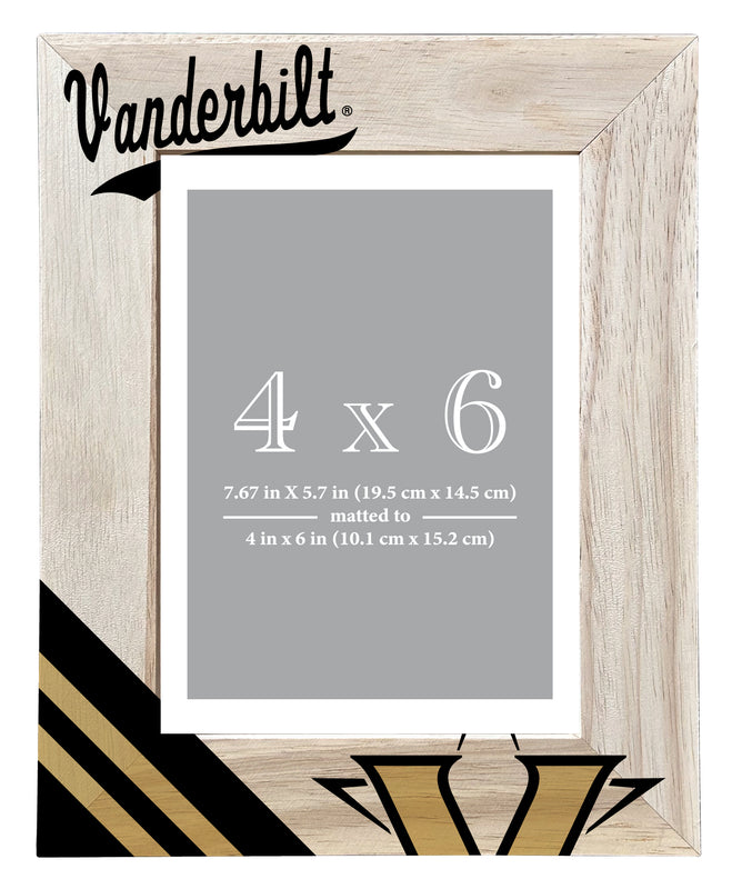Vanderbilt University Officially Licensed College Printed Wooden Photo Frame 4x6 – Vertical Display