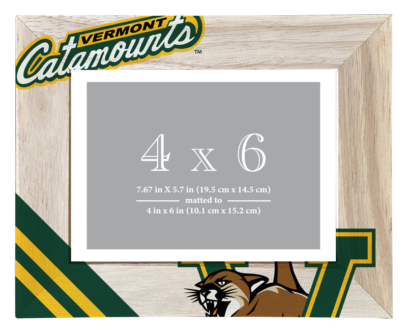 Vermont Catamounts Officially Licensed College Printed Wooden Photo Frame 4x6 – Horizontal Display