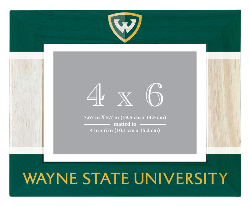Wayne State Wooden Photo Frame Matted to 4 x 6 Inch Officially Licensed Collegiate Product
