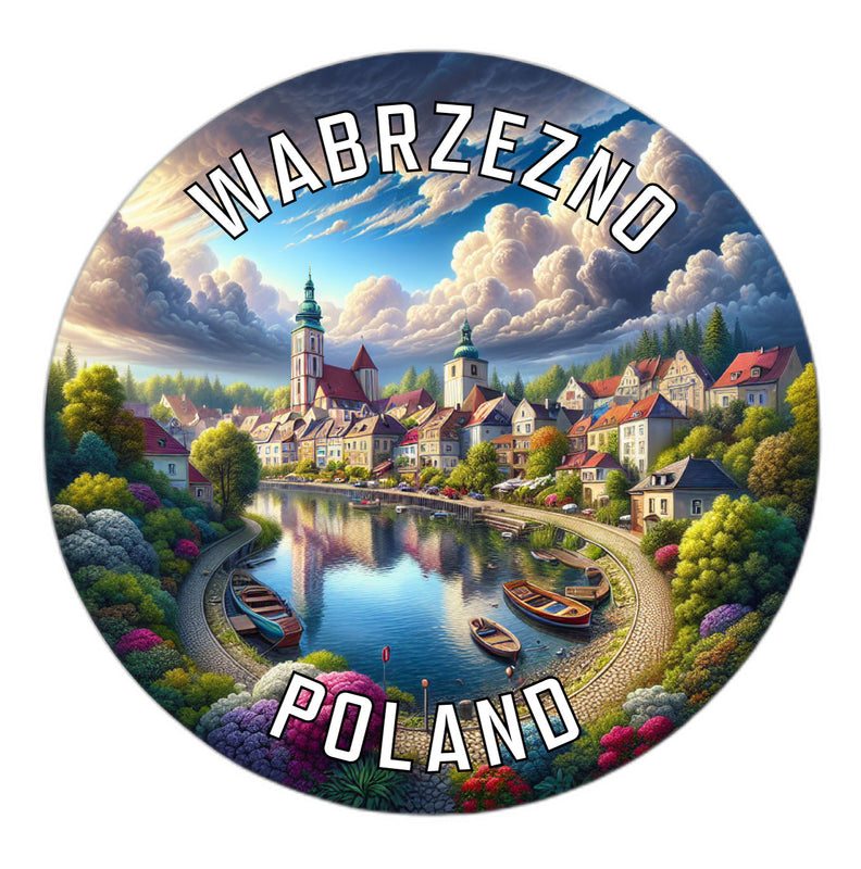 Wabrzezno Poland Souvenir Die Cut Flat Magnet 6-Inch