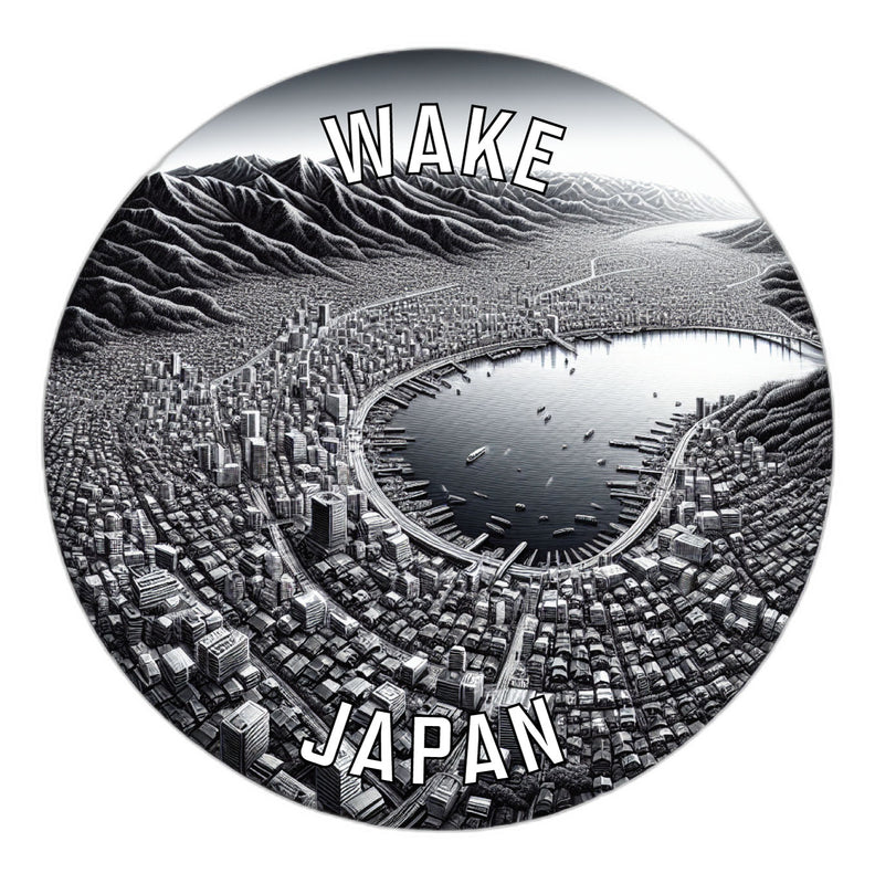 Wake Japan Souvenir Die Cut Flat Magnet 3-Inch