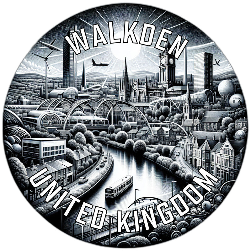 Walkden United Kingdom Souvenir Die Cut Flat Magnet 6-Inch