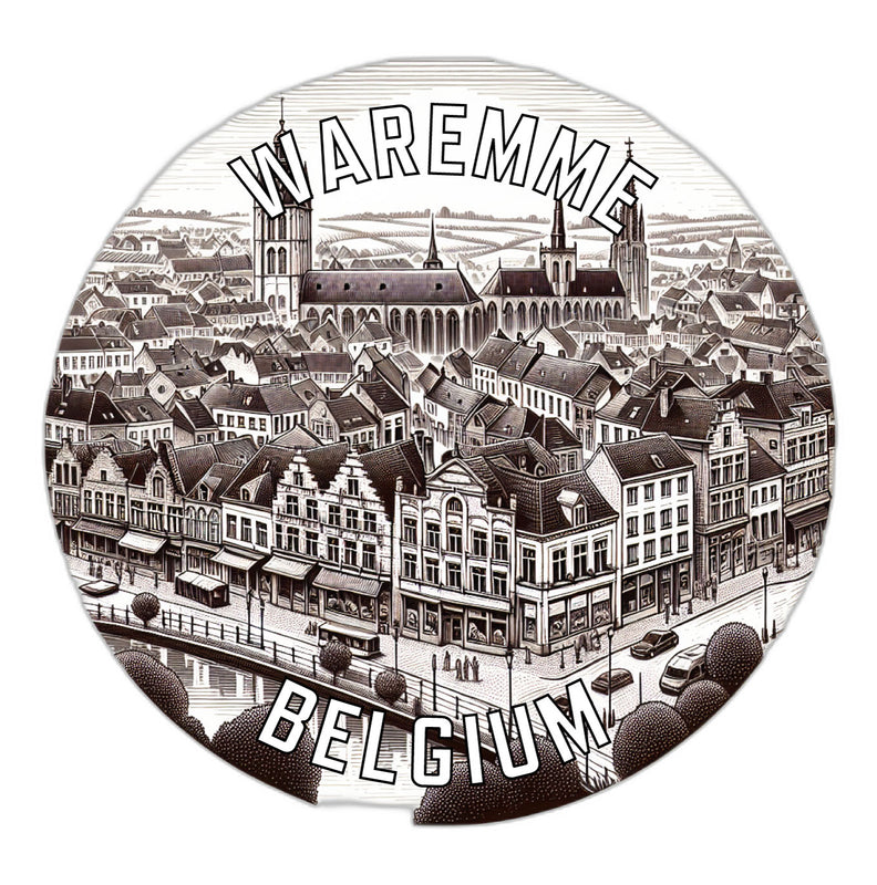 Waremme Belgium Souvenir Die Cut Flat Magnet 2-Inch