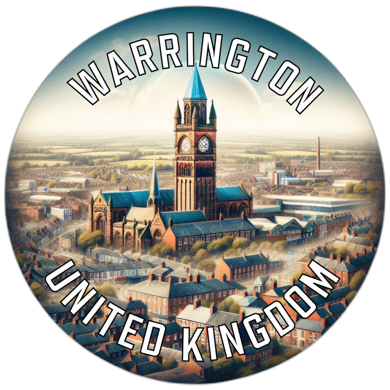 Warrington United Kingdom Souvenir Die Cut Flat Magnet 6-Inch