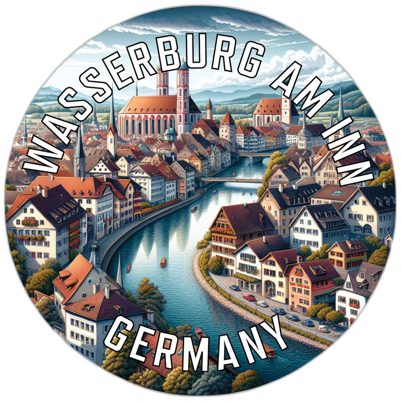 Wasserburg am Inn Germany Souvenir Die Cut Flat Magnet 6-Inch