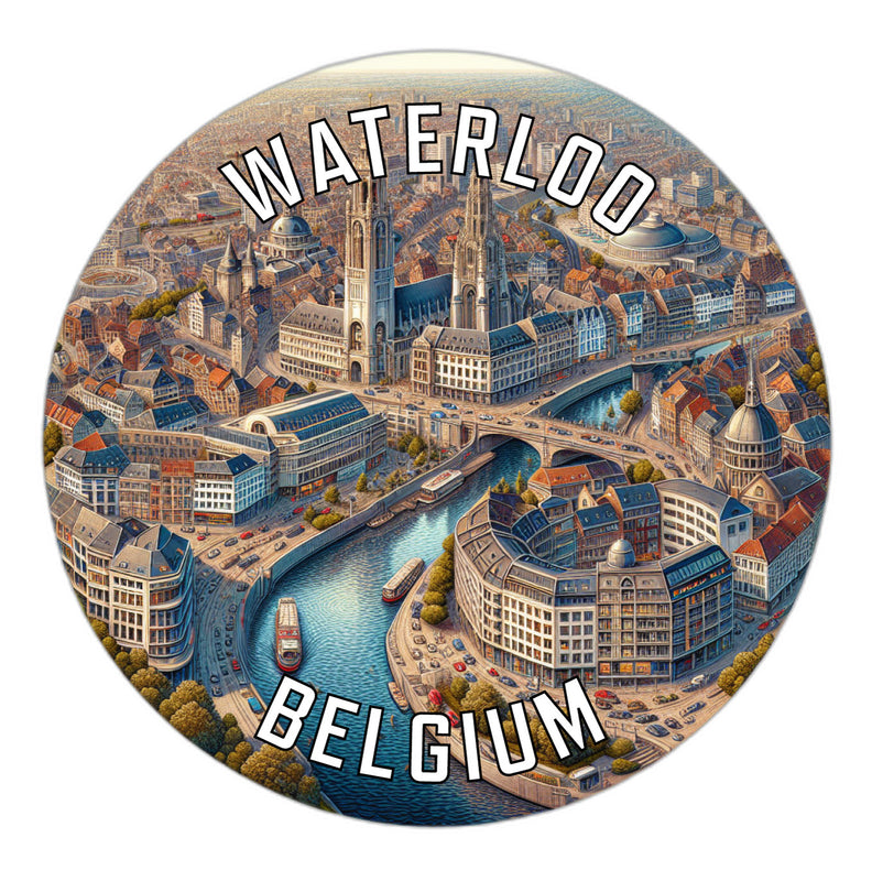 Waterloo Belgium Souvenir Die Cut Flat Magnet 4-Inch