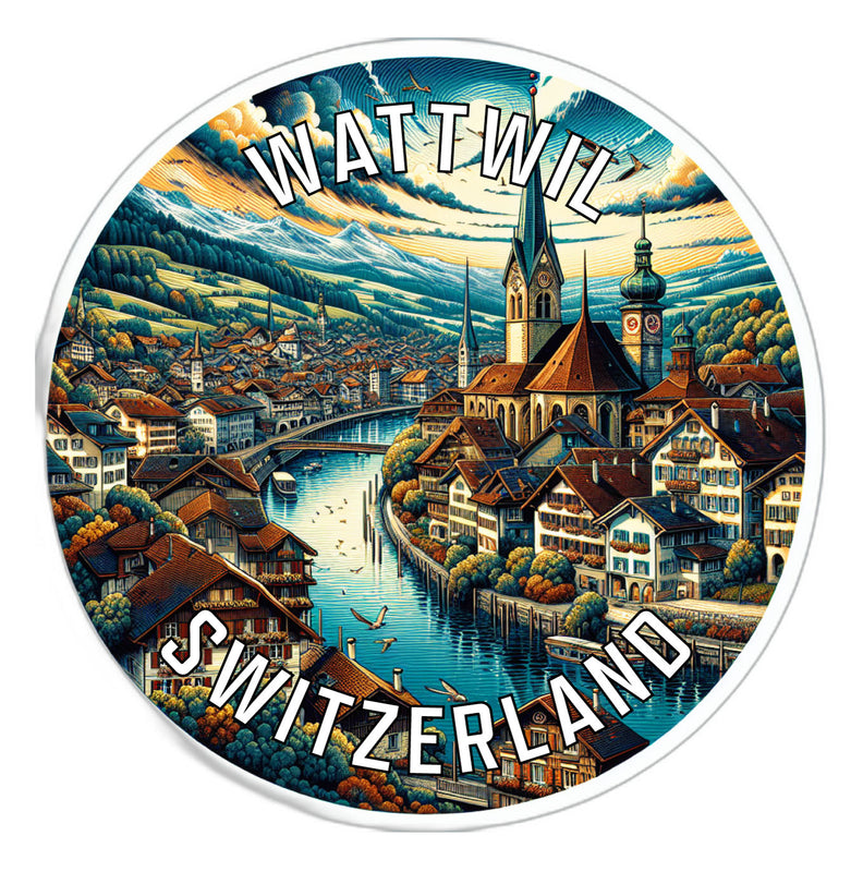 Wattwil Switzerland Souvenir Die Cut Flat Magnet 2-Inch