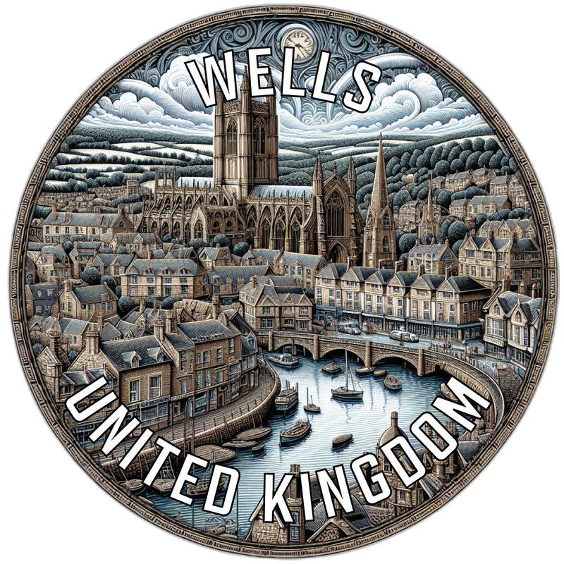 Wells United Kingdom Souvenir Vinyl Decal Sticker 6-Inch
