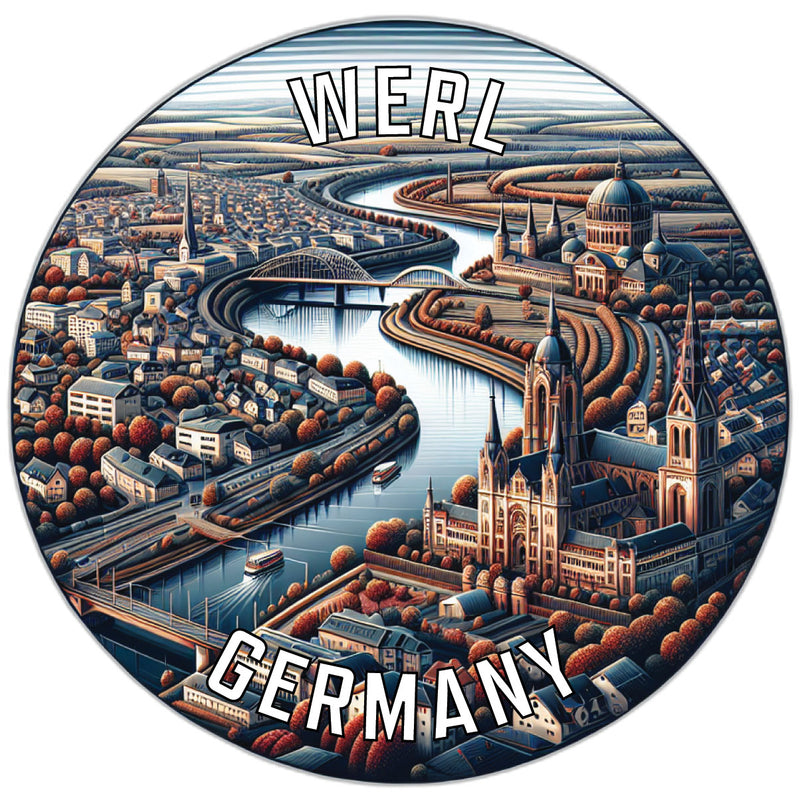 Werl Germany Souvenir Die Cut Flat Magnet 6-Inch