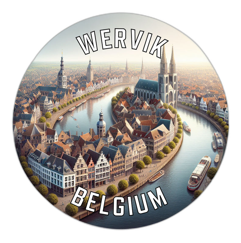 Wervik Belgium Souvenir Die Cut Flat Magnet 2-Inch
