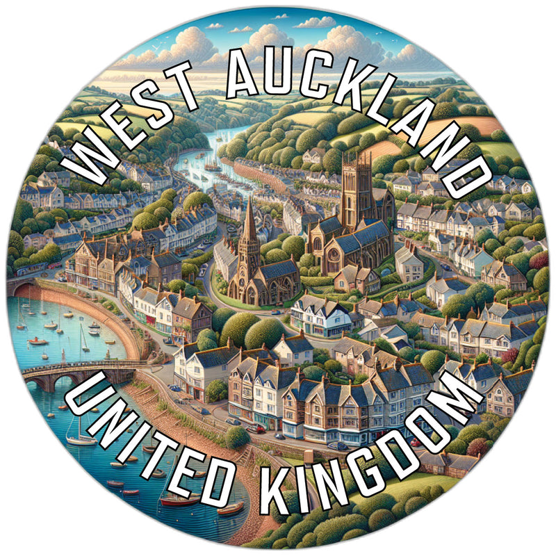 West Auckland United Kingdom Souvenir Vinyl Decal Sticker 2-Inch