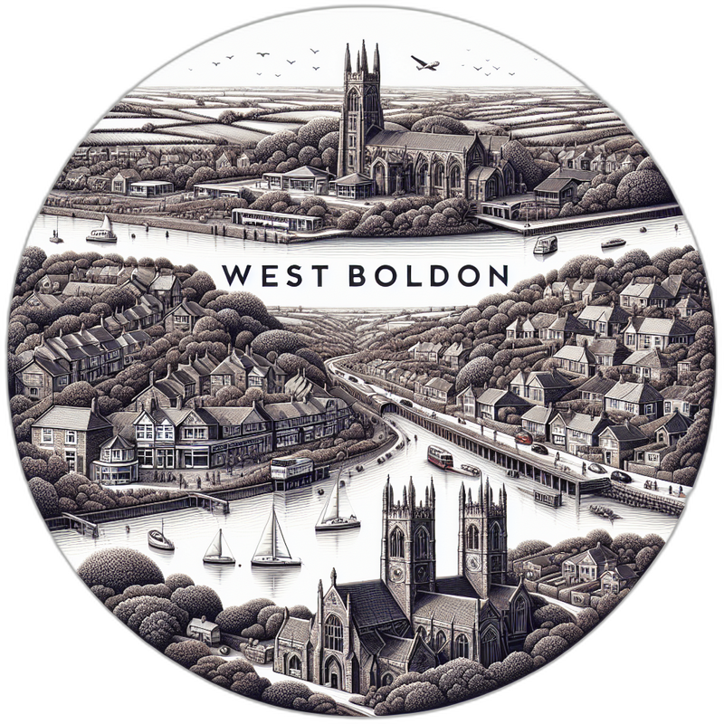West Boldon United Kingdom Souvenir Die Cut Flat Magnet 6-Inch