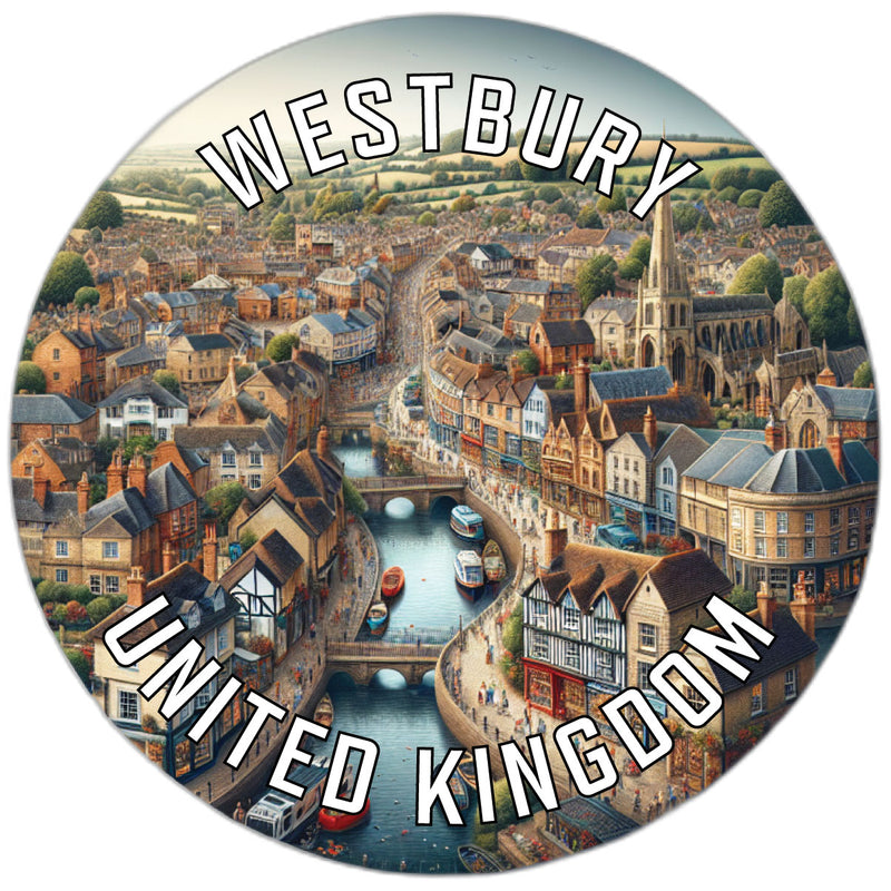 Westbury United Kingdom Souvenir Die Cut Flat Magnet 6-Inch
