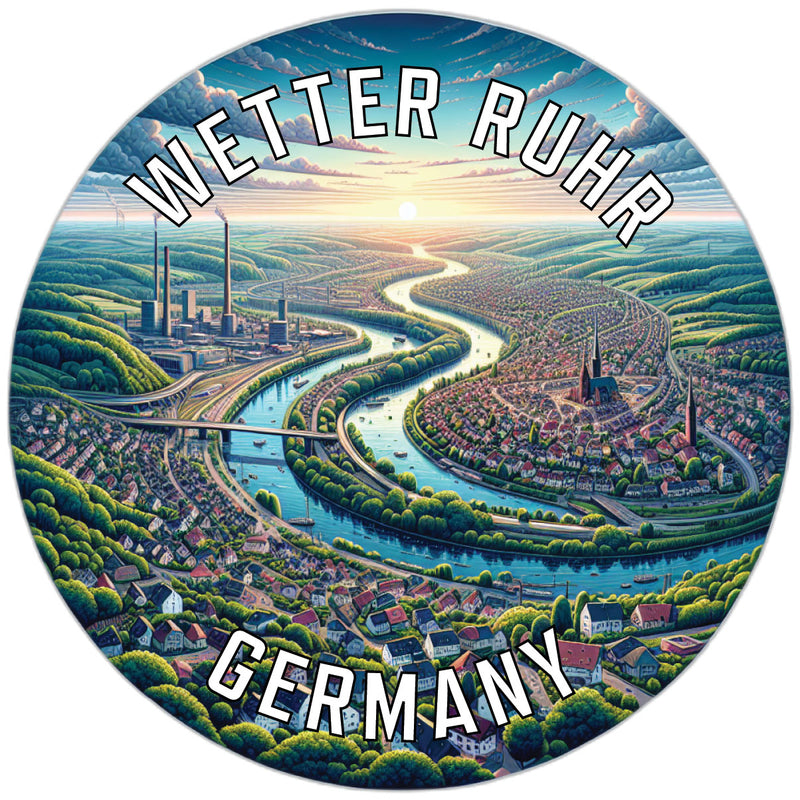 Wetter Ruhr Germany Souvenir Die Cut Flat Magnet 6-Inch