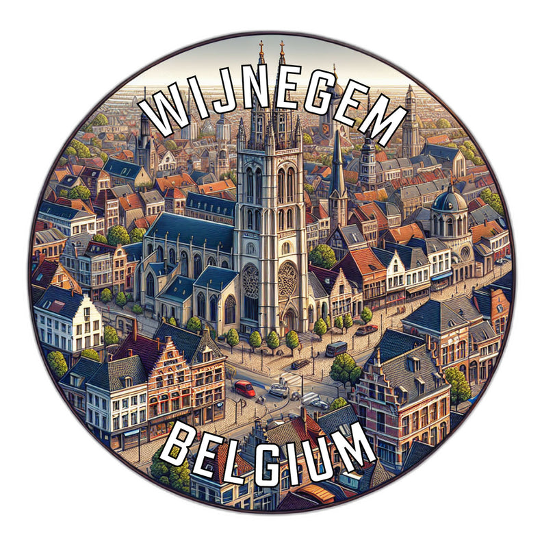 Wijnegem Belgium Souvenir Die Cut Flat Magnet 2-Inch