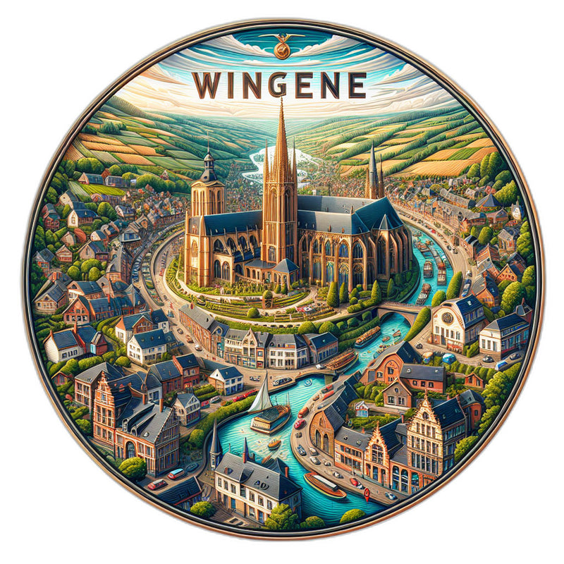 Wingene Belgium_updated Souvenir Die Cut Flat Magnet 6-Inch