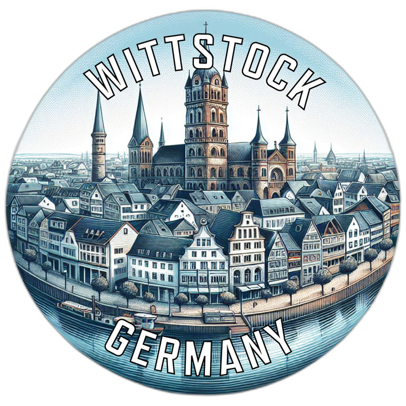 Wittstock Germany Souvenir Die Cut Flat Magnet 6-Inch