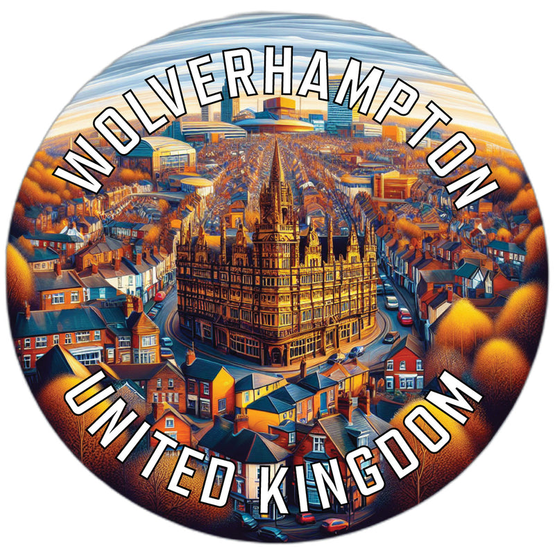 Wolverhampton United Kingdom Souvenir Die Cut Flat Magnet 2-Inch