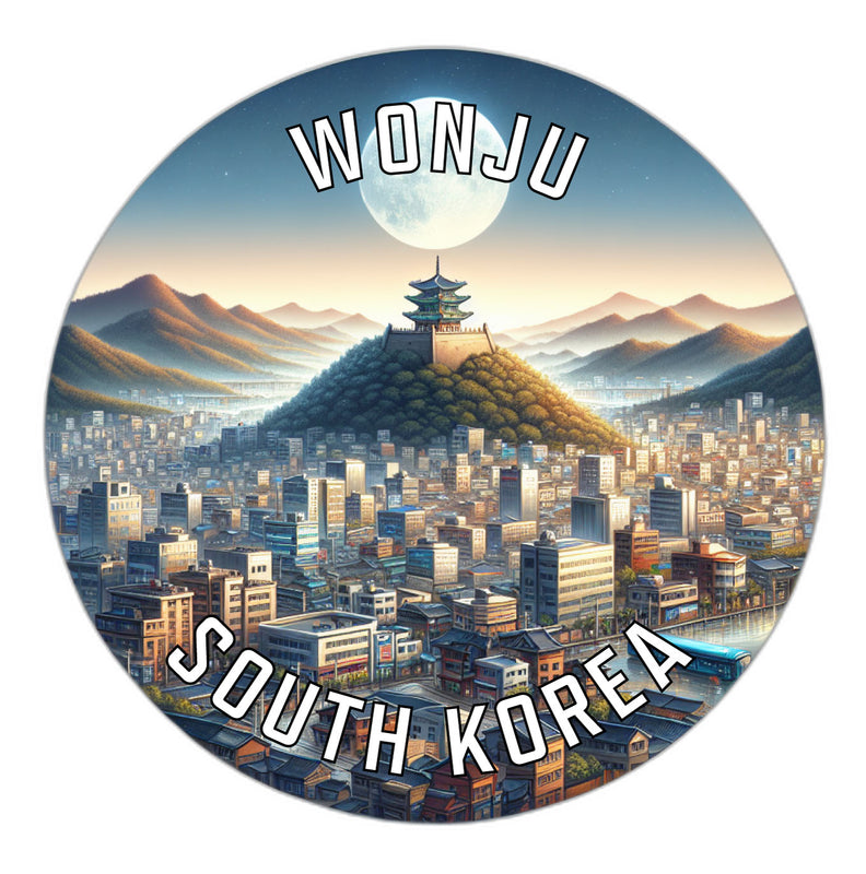 Wonju Korea South Souvenir Die Cut Flat Magnet 2-Inch